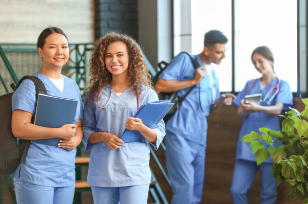 A group of students learning about medical office cleaning